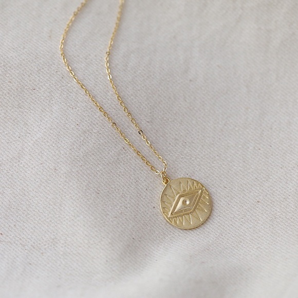 Evil Eye Necklace | 14k Gold Plated - Picture 3 of 9